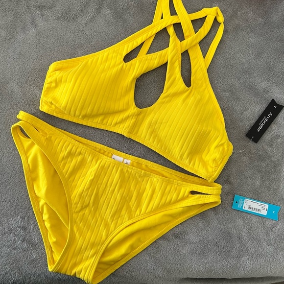 Ambrielle Other - Ambrielle Bright Yellow Swim Top and Bottom Medium